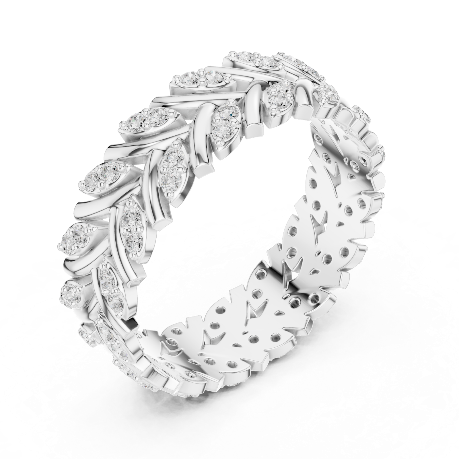Gold Ring R35, White Gold, view 2