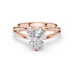 Gold Jewelry L36-7, Heart center stone, Rose Gold