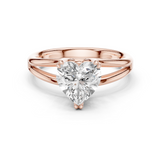 Gold Jewelry L36-7, Heart center stone, Rose Gold