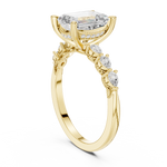 Gold Ring, Emerald center stone, Yellow Gold, view 1