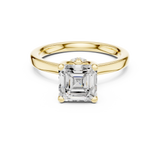 Gold Ring DDLR-176, Asscher center stone, Yellow Gold, view 4