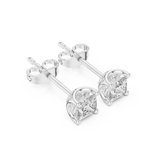 Gold Earrings AER-107, White Gold, view 2