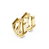 14K Solid Gold Lab Diamond Cluster Earrings, Yellow Gold, view 2