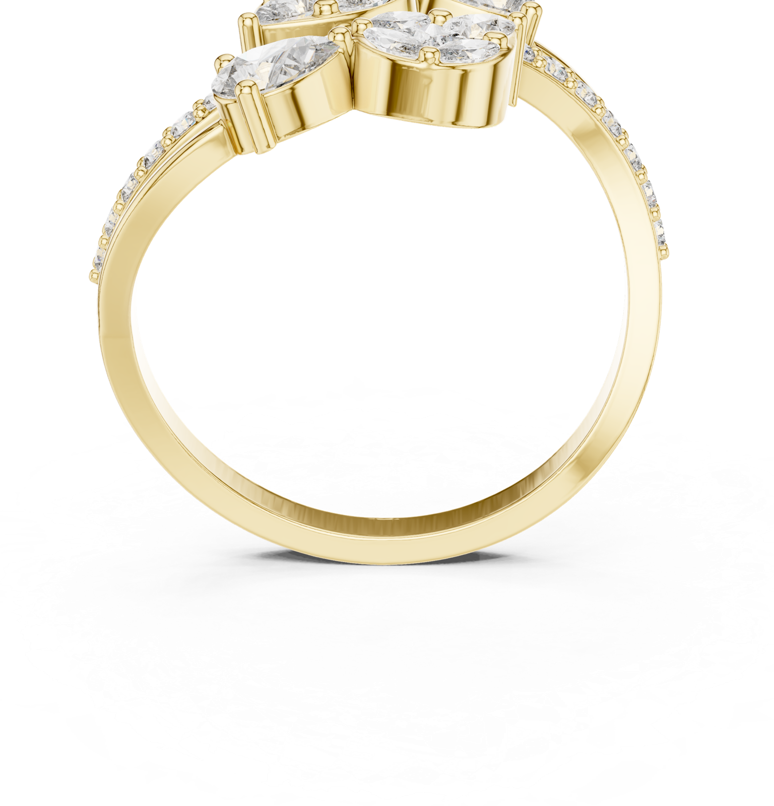 Gold Ring HLR -58, Yellow Gold, view 4