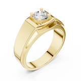 14K Solid Gold Lab Diamond Solitaire Ring, Yellow Gold, view 2