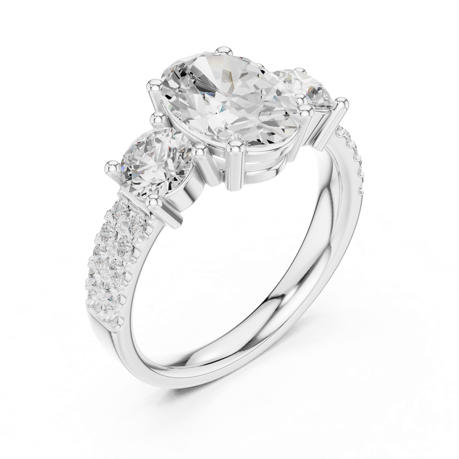 Gold Ring DDLR-718, White Gold, view 2