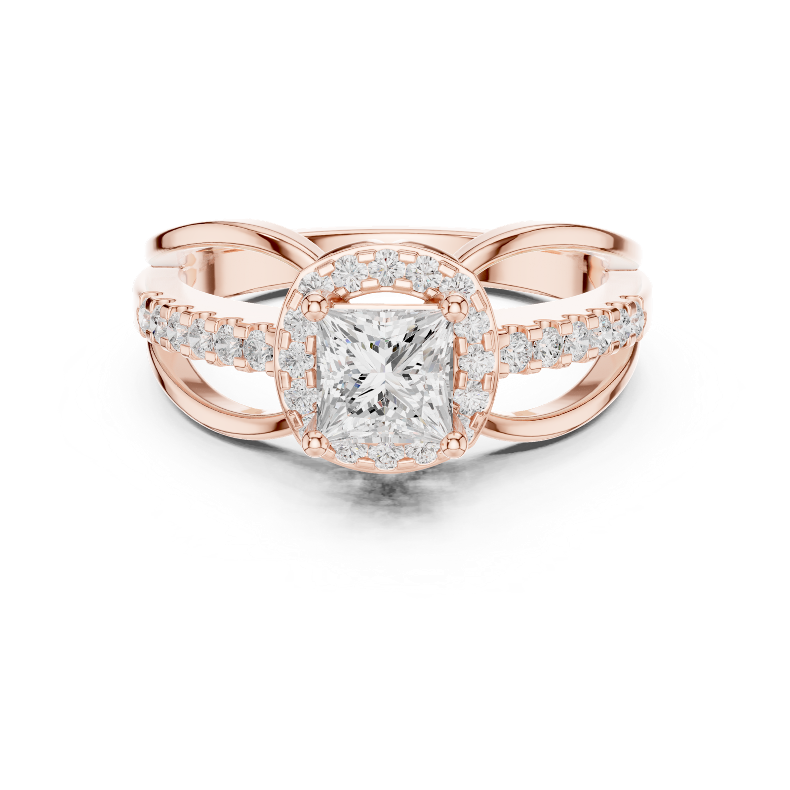 Gold Ring DDLR-486, Rose Gold, view 4