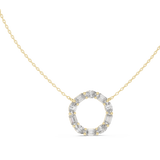 14K Solid Gold Lab Diamond Pendant Necklace, Yellow Gold, view 1