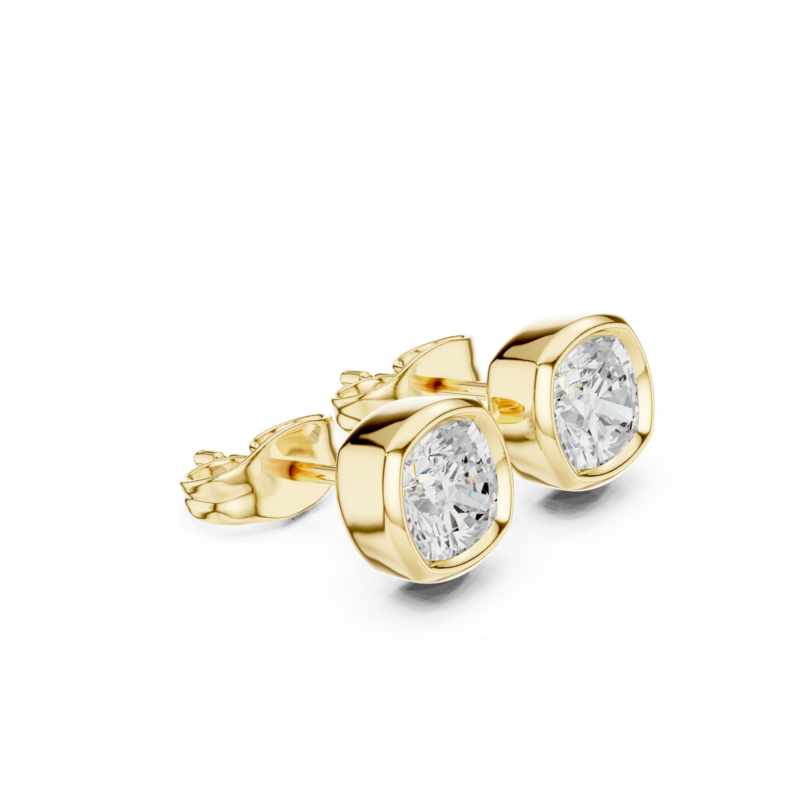 Gold Jewelry, Cushion center stone, Yellow Gold, view 1