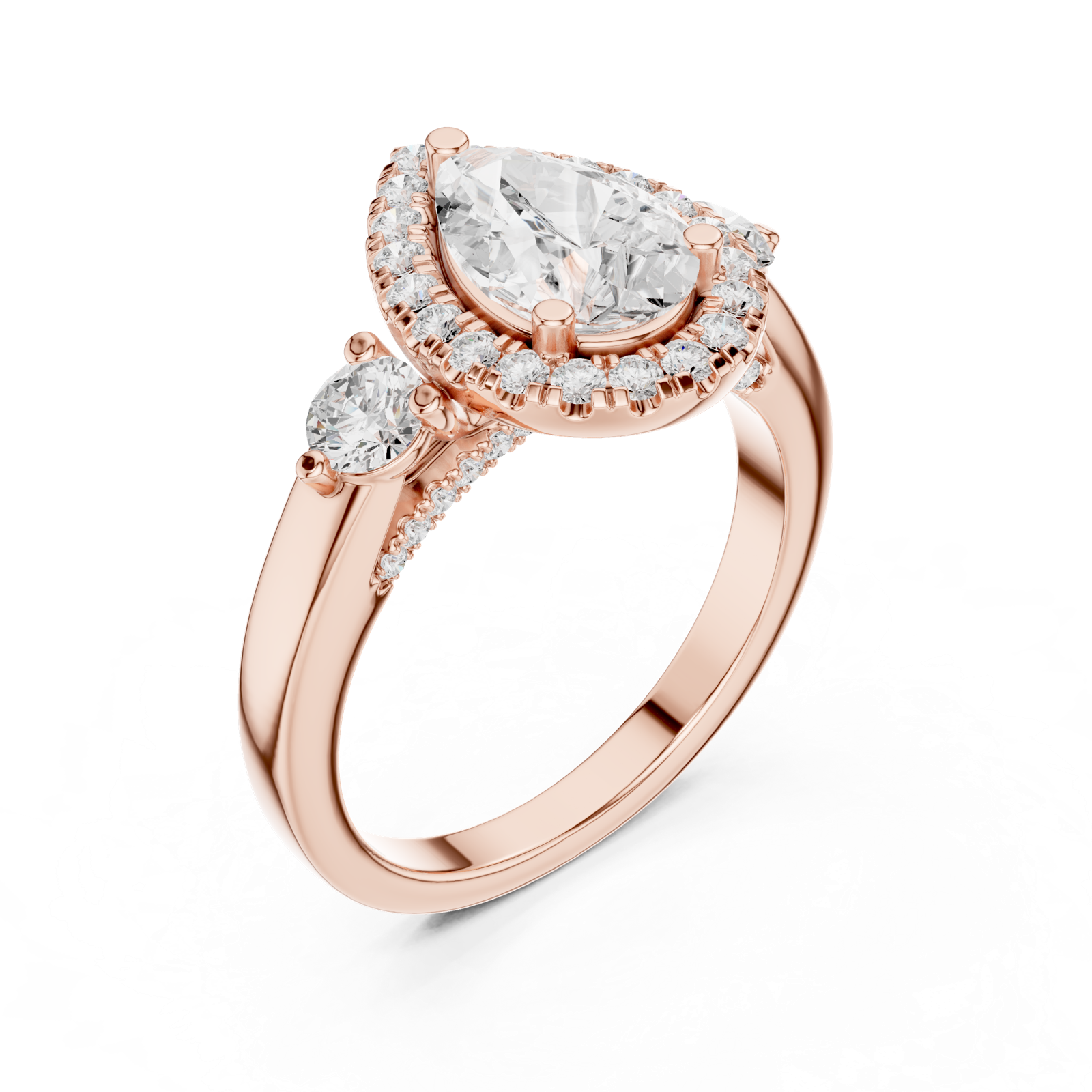 Gold Ring DDLR-280, Rose Gold, view 2