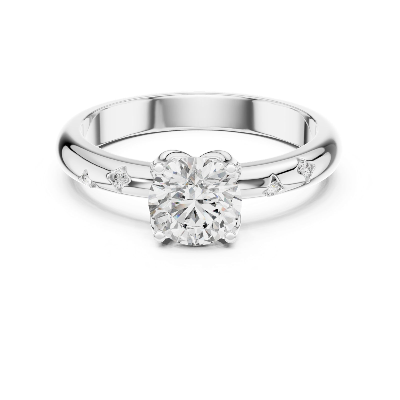 Gold Ring L03-1180, White Gold, view 4
