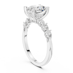 Gold Ring, Oval center stone, White Gold, view 1