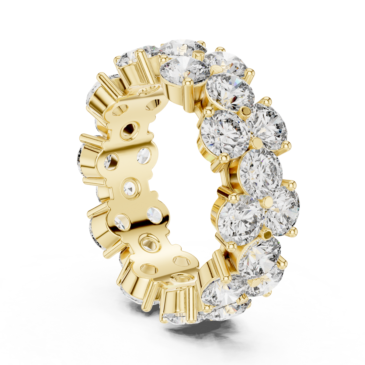 14K Solid Gold Lab Diamond Eternity Ring, Yellow Gold, view 1