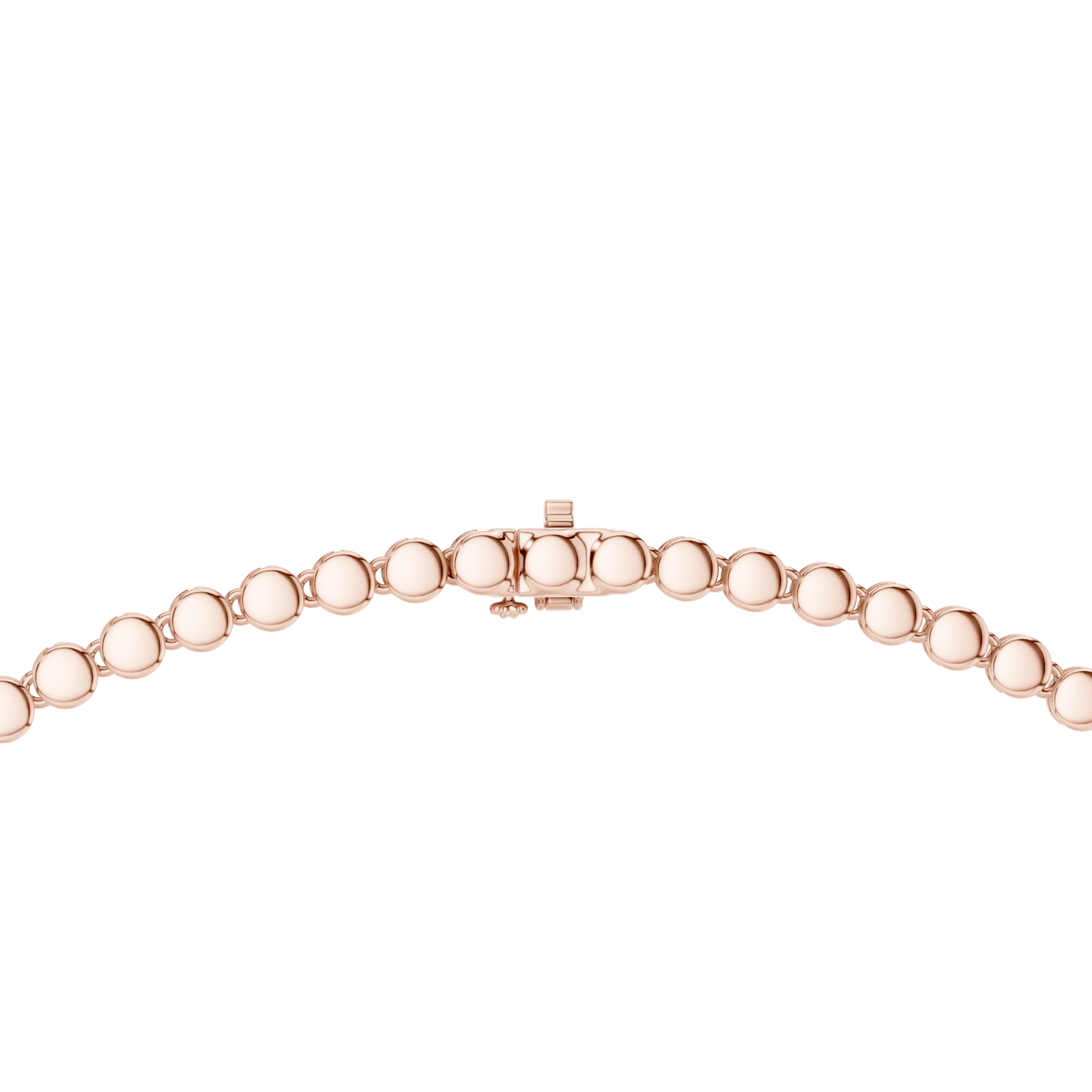 14K Solid Gold Lab Diamond Tennis Necklace, Rose Gold, view 4