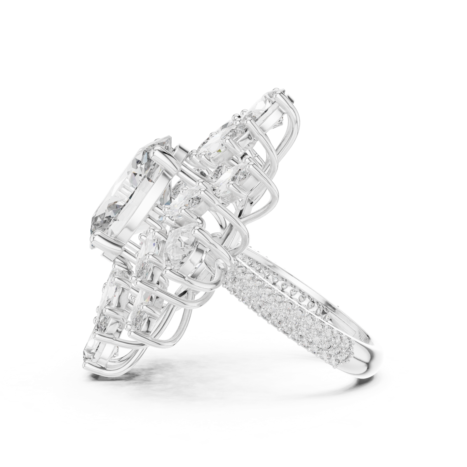 Gold Pendant 9-10030L_36, White Gold, view 3