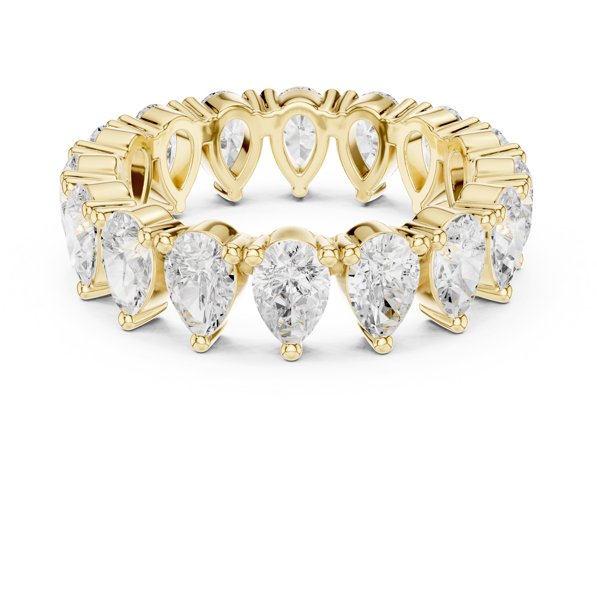 14K Solid Gold Lab Diamond Eternity Ring, Yellow Gold