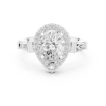 Gold Ring DDLR-342, Pear center stone, White Gold, view 4