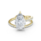 Gold Jewelry L35-39, Pear center stone, Yellow Gold