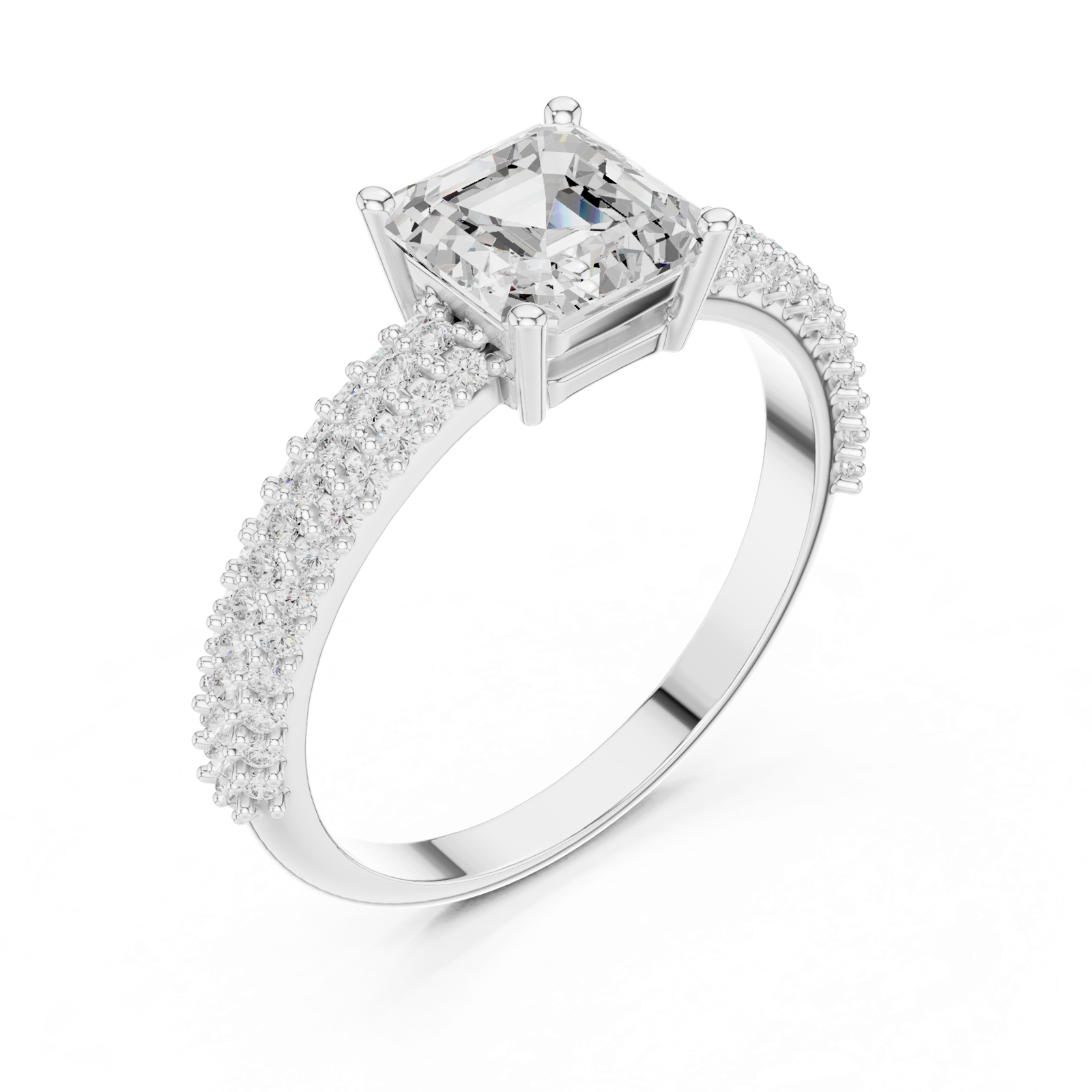Gold Ring DDLR-1107, White Gold, view 2