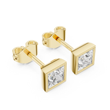 14K Solid Gold Lab Diamond Stud Earrings, Yellow Gold, view 2