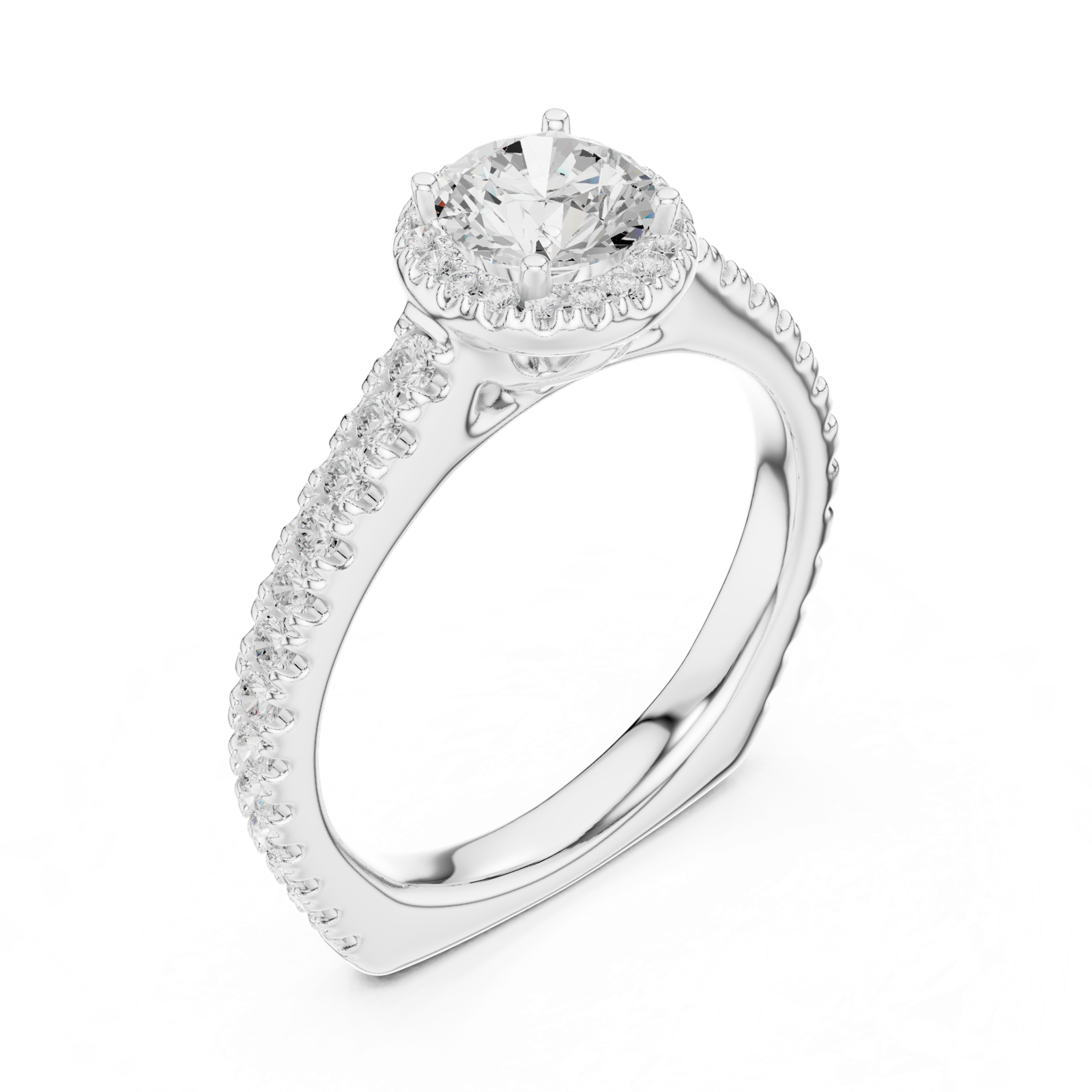 Gold Ring LR-0225, White Gold, view 2