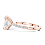 Gold Ring DDLR-040, Radiant center stone, Rose Gold, view 3