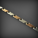 14K Solid Gold Men's Two-Tone Mariner Chain Necklace, Yellow Gold