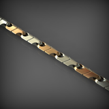 14K Solid Gold Men's Two-Tone Mariner Chain Necklace, Yellow Gold