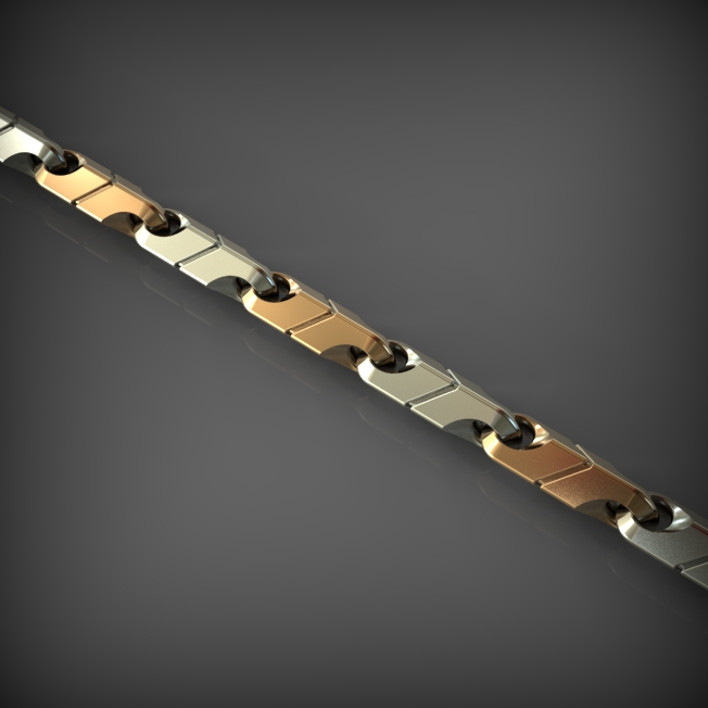 14K Solid Gold Men's Two-Tone Mariner Chain Necklace, Yellow Gold