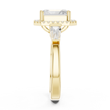 Gold Ring DDLR-342, Radiant center stone, Yellow Gold, view 3
