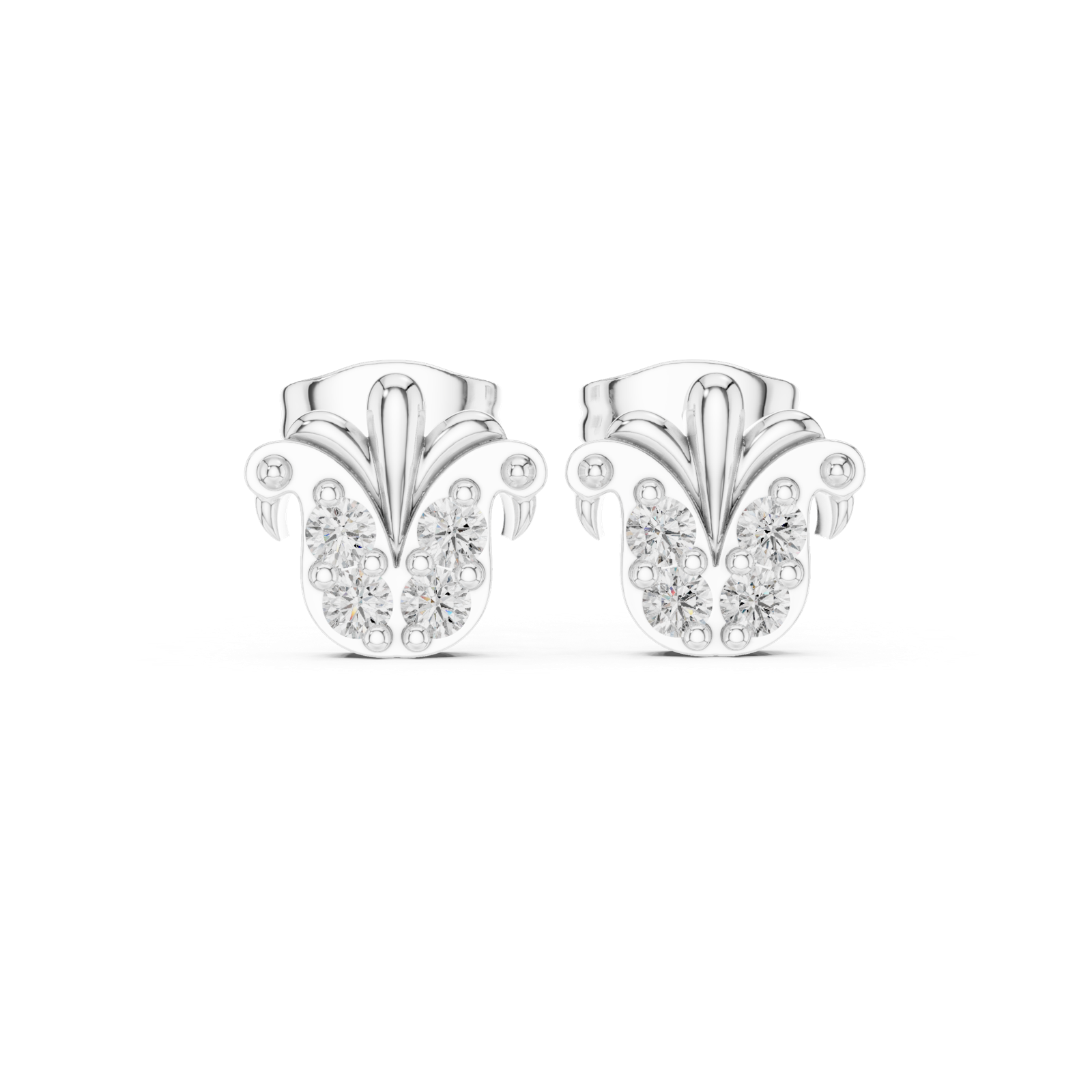 Gold Earrings 9-10047E, White Gold