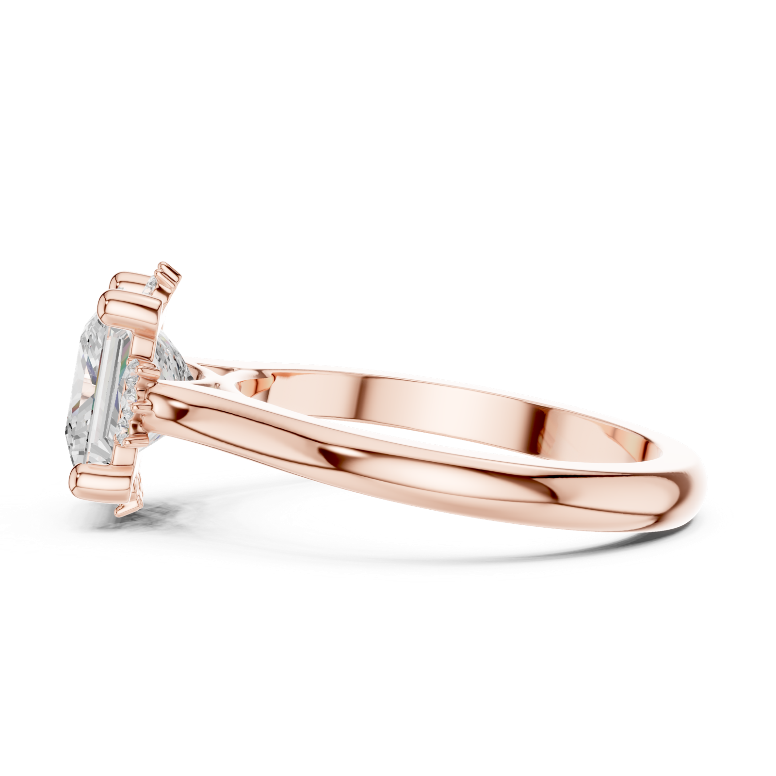 Gold Jewelry L35-123, Princess center stone, Rose Gold, view 3