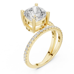 Gold Jewelry, Cushion center stone, Yellow Gold, view 2