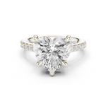 Gold Ring DDLR-250, Heart center stone, White Gold