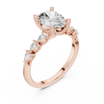 Gold Ring, Oval center stone, Rose Gold, view 2