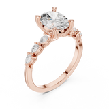 Gold Ring, Oval center stone, Rose Gold, view 2