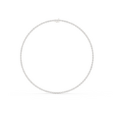 14K Solid Gold Lab Diamond Tennis Necklace, White Gold