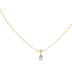 14K Solid Gold Lab Diamond Solitaire Pendant Necklace, Yellow Gold, view 1