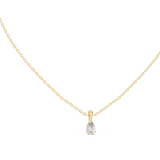 14K Solid Gold Lab Diamond Solitaire Pendant Necklace, Yellow Gold, view 1