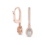 14K Solid Gold Lab Diamond Drop Earrings, Rose Gold, view 1