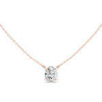 Gold Jewelry DDPO-001, Oval center stone, Rose Gold, view 4