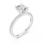Gold Ring DDLR-040, Pear center stone, White Gold, view 2