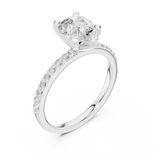 Gold Ring DDLR-040, Pear center stone, White Gold, view 2