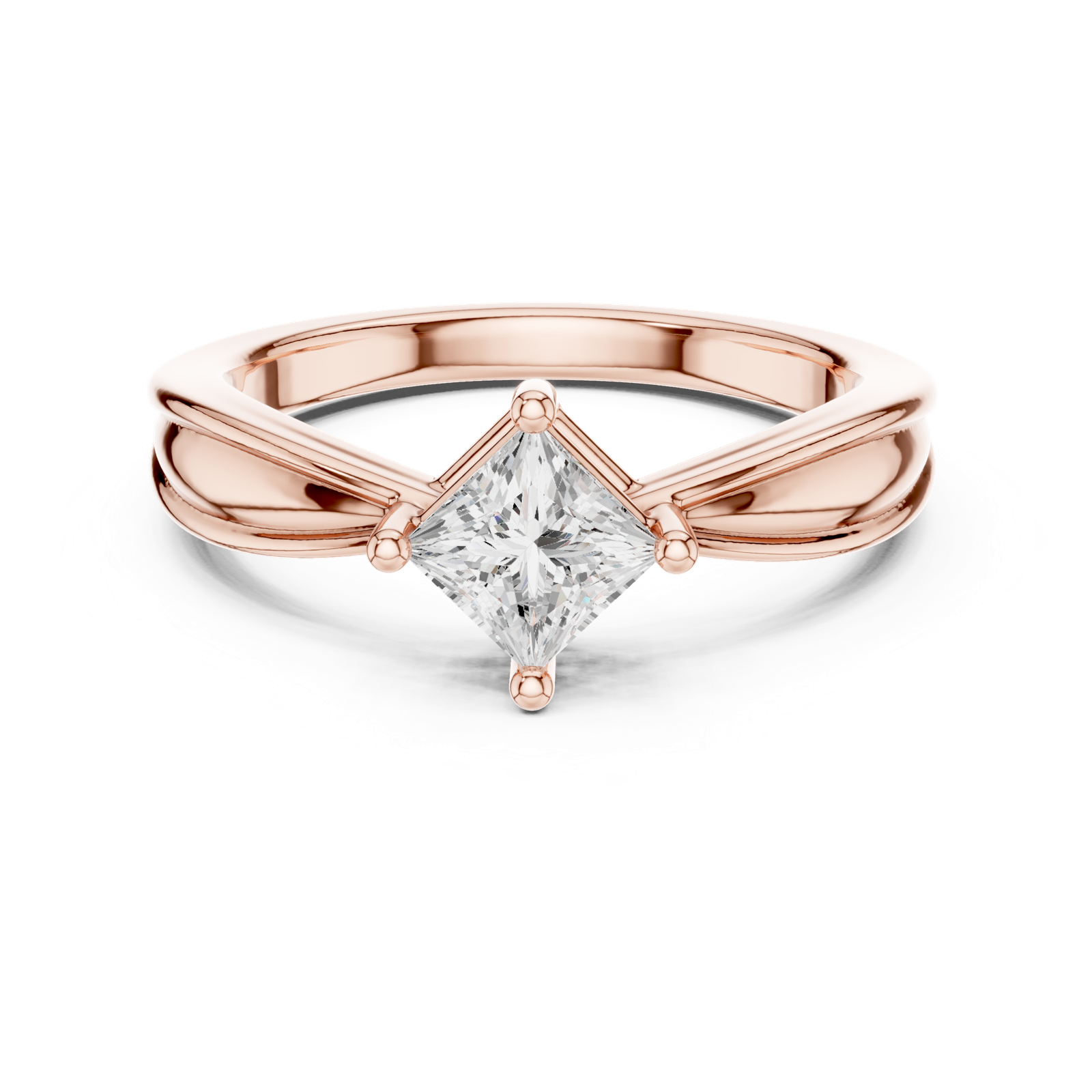Gold Ring DDLR-527, Rose Gold, view 4