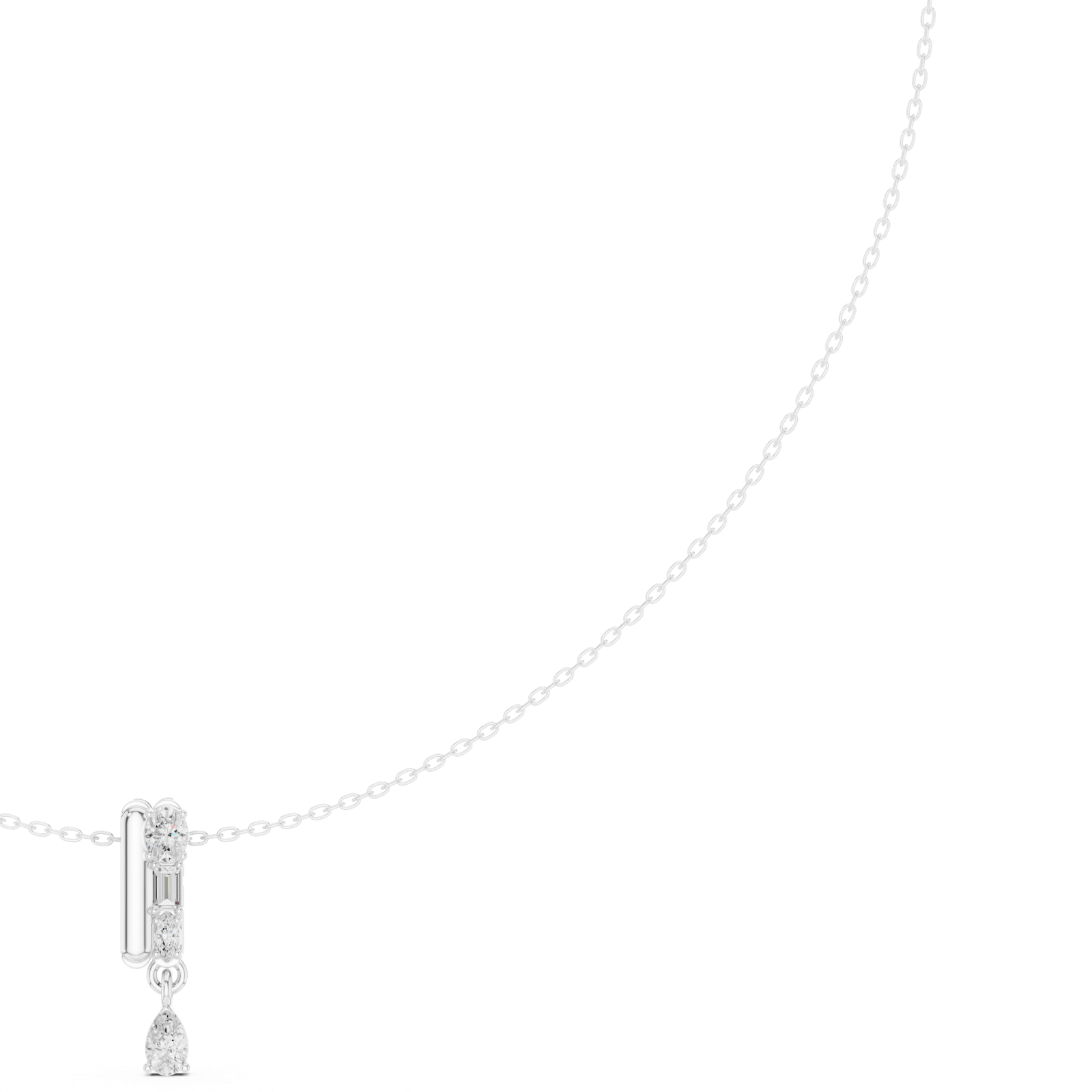 Gold Necklace SBWN (14), White Gold, view 3