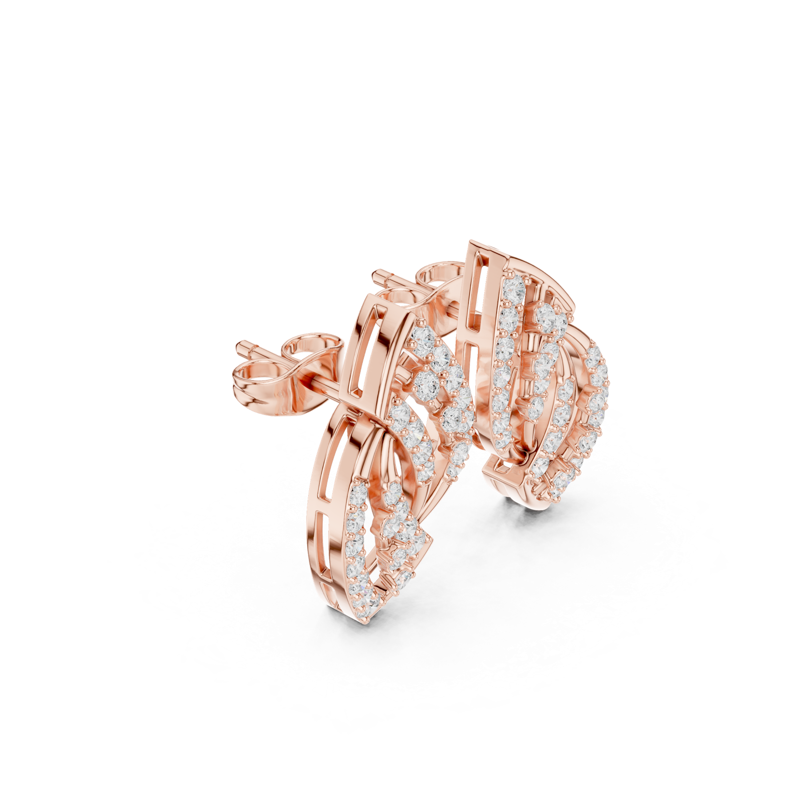 Gold Earrings SBER(27), Rose Gold, view 1