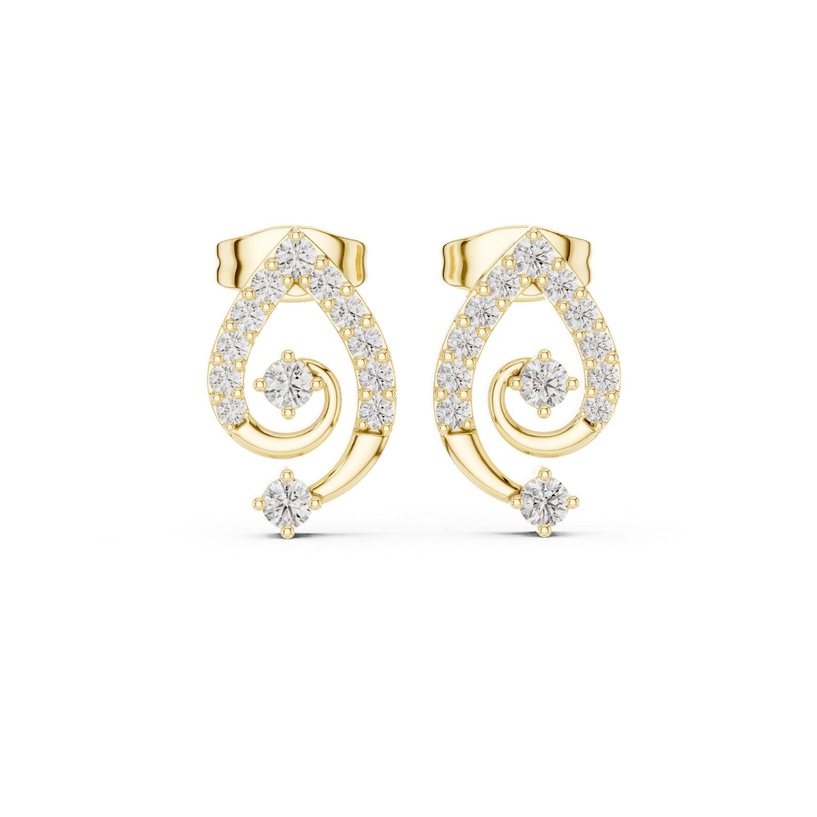 Gold Earrings AER-128, Yellow Gold
