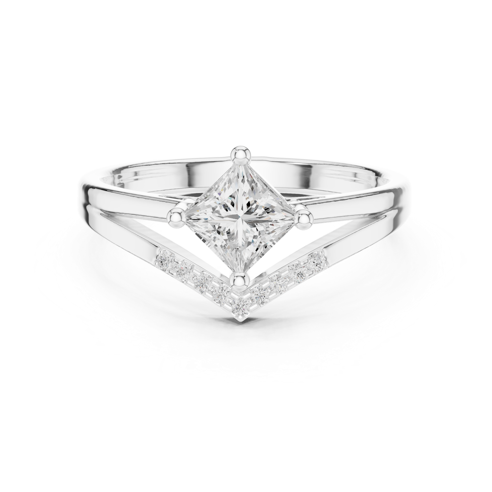 Gold Ring DDLR-477, White Gold, view 4
