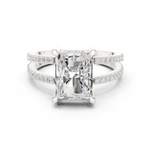 Gold Jewelry L36-13, Radiant center stone, White Gold