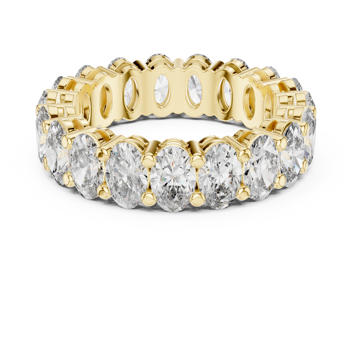 14K Solid Gold Lab Diamond Eternity Ring, Yellow Gold